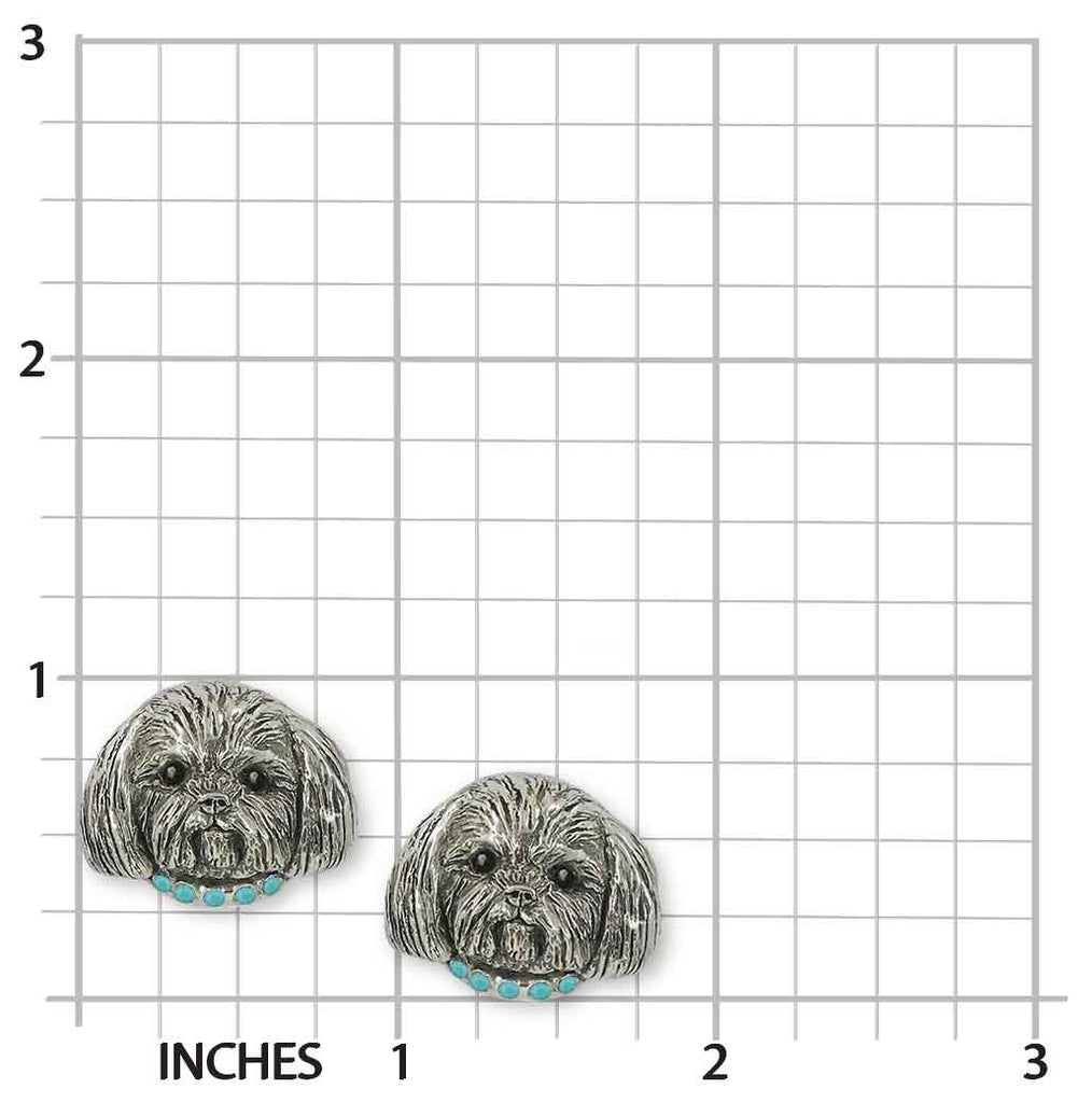 Shih Tzu Cufflinks Sterling Silver Handmade Shih Tzu Jewelry  SZH5-SCL