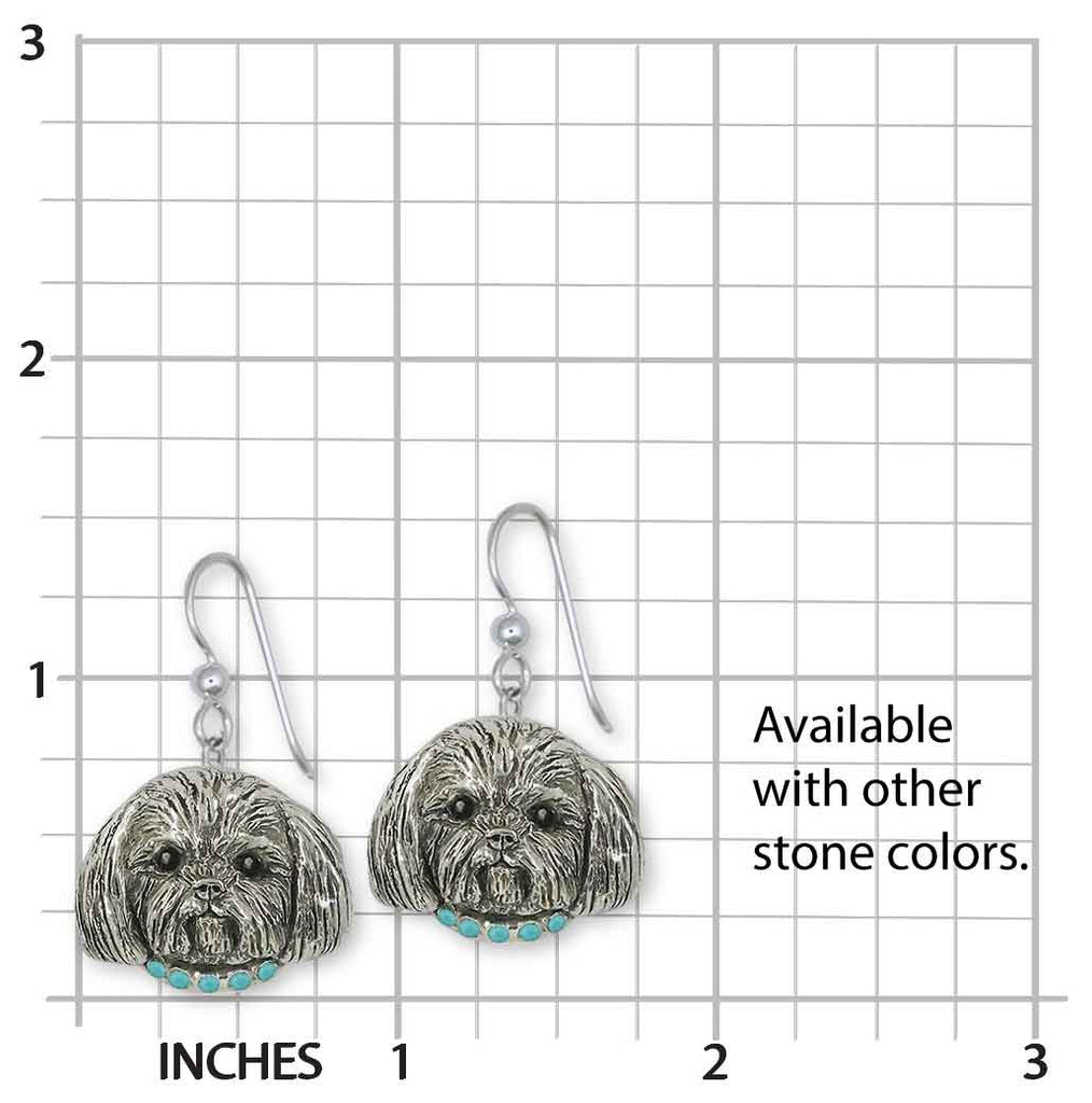 Shih Tzu Earrings Sterling Silver Handmade Shih Tzu Jewelry  SZH5-SE