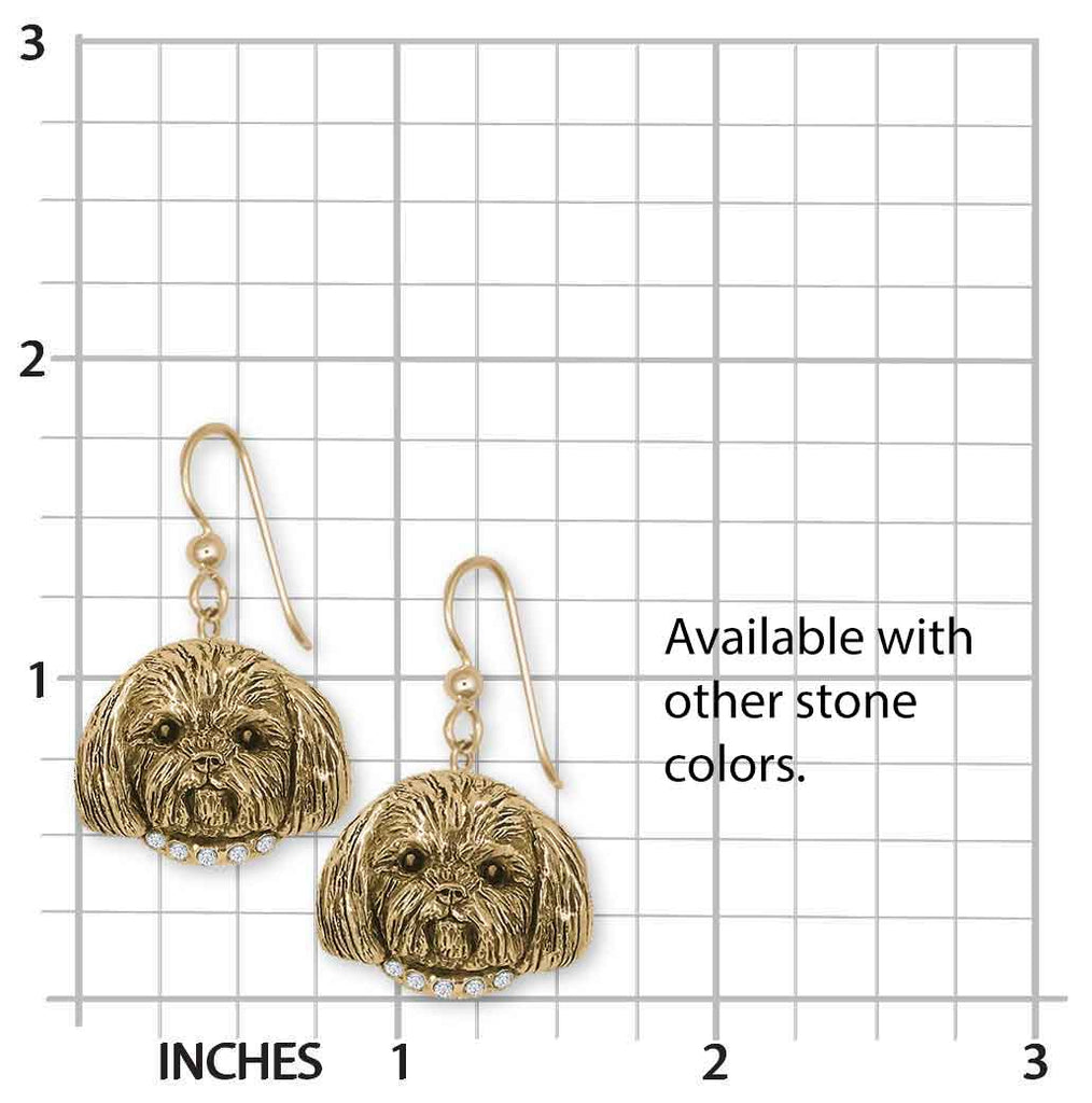 Shih Tzu Earrings 14k Gold Vermeil Handmade Shih Tzu Jewelry  SZH5-SEVM