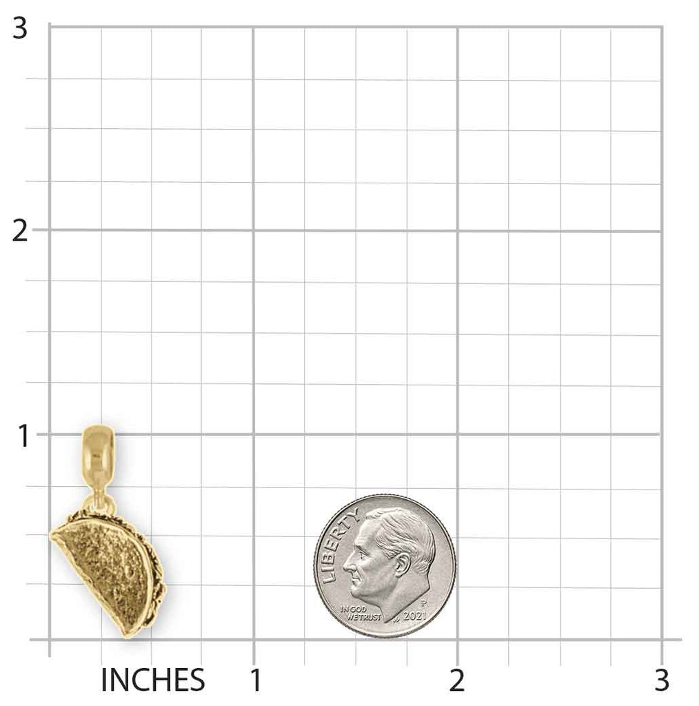 Taco Charm Slide, 14K Gold Vermeil Taco Bracelet Charm, Handmade Food Jewelry, Dimensional Taco Slide Charm TAC1-PNSBZ