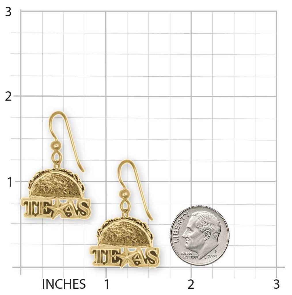 Taco Earrings, 14K Gold Vermeil Taco Food Earrings, Handmade Dimensional Food Jewelry, Taco Lover Earrings TAC1TX-EVM
