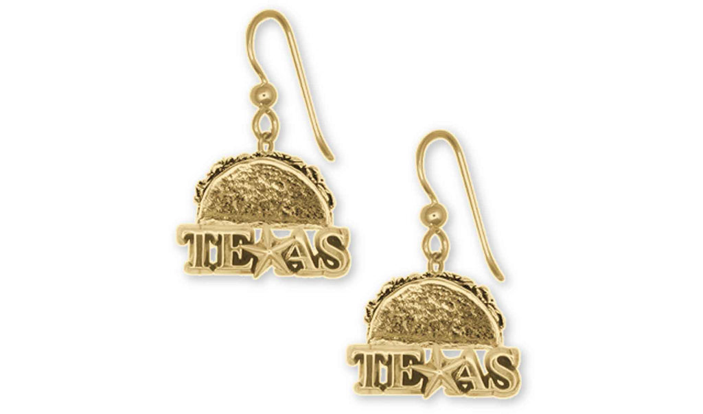 Texas Taco Charms Texas Taco Earrings 14k Gold Vermeil Taco Jewelry Texas Taco jewelry