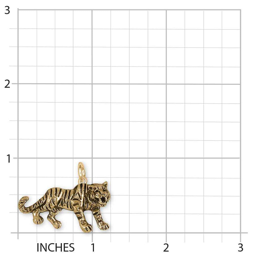 Tiger Charm 14k Gold Vermeil Handmade Tiger Jewelry  TIG2-CVM