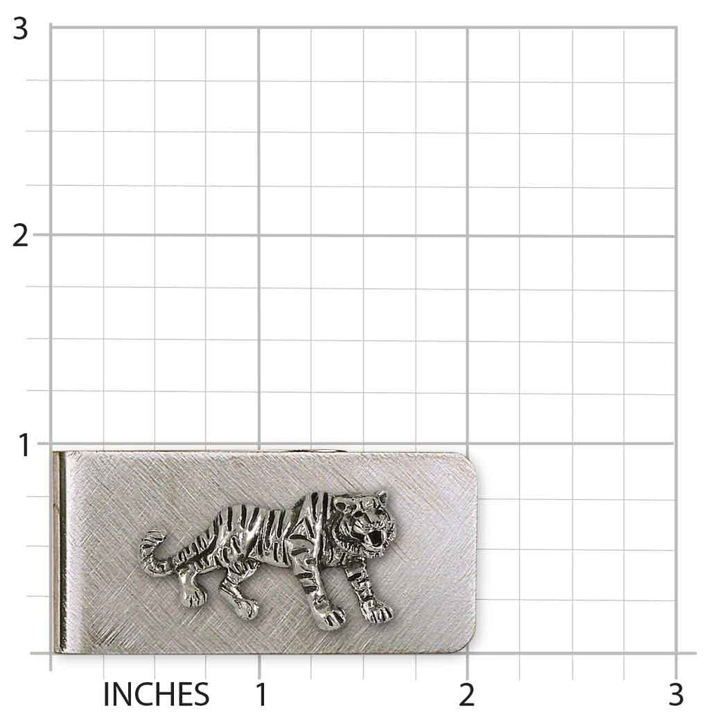 Tiger Money Clip Sterling Silver And Stainless Steel Handmade Tiger Jewelry  TIG2-MC
