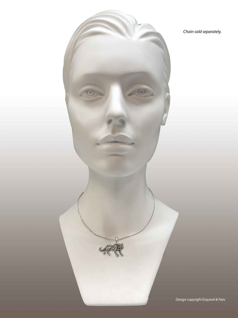 Tiger Pendant Sterling Silver Handmade Tiger Jewelry  TIG2-P