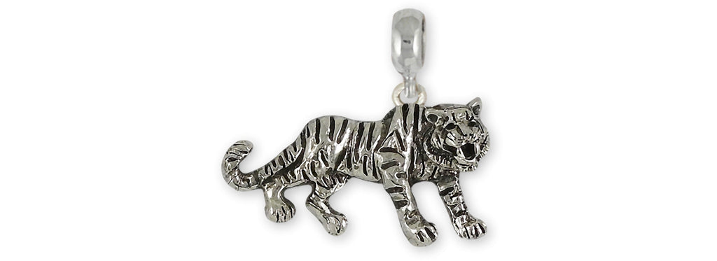 Tiger Charms Tiger Charm Slide Sterling Silver Tiger Jewelry Tiger jewelry