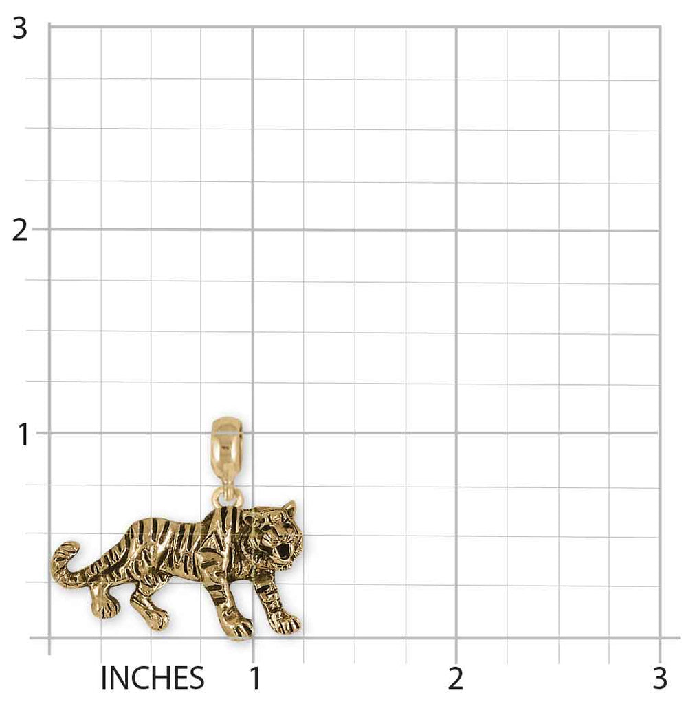 Tiger Charm Slide 14k Yellow Gold Handmade Tiger Jewelry This Charm Will Fit A Pandora® Slide Bracelet TIG2-PNSG