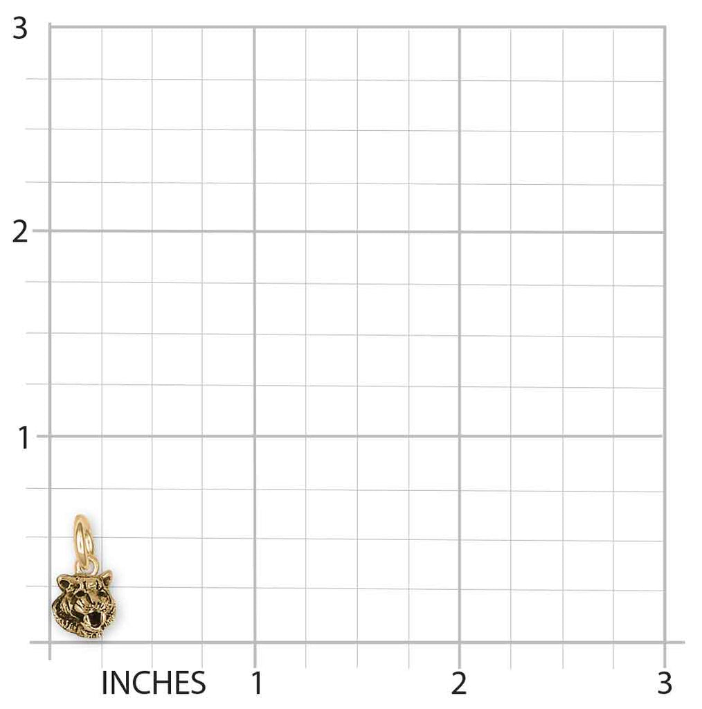 Tiger Charm 14k Yellow Gold Handmade Tiger Jewelry  TIG2H-CG
