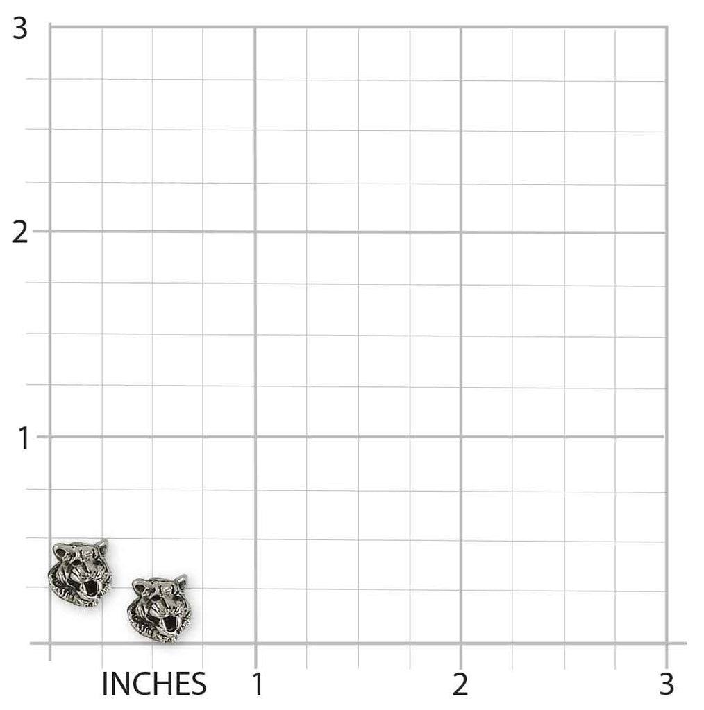 Tiger Earrings Sterling Silver Handmade Tiger Jewelry  TIG2H-E
