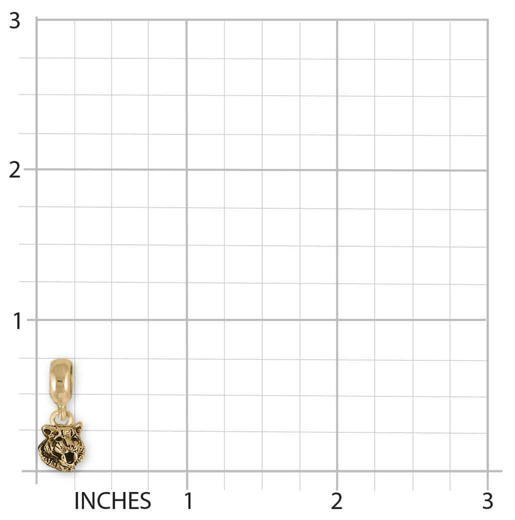 Tiger Pandora Charm Slide 14k Yellow Gold Handmade Tiger Jewelry This Charm Will Fit A Pandora® Slide Bracelet TIG2H-PNSG