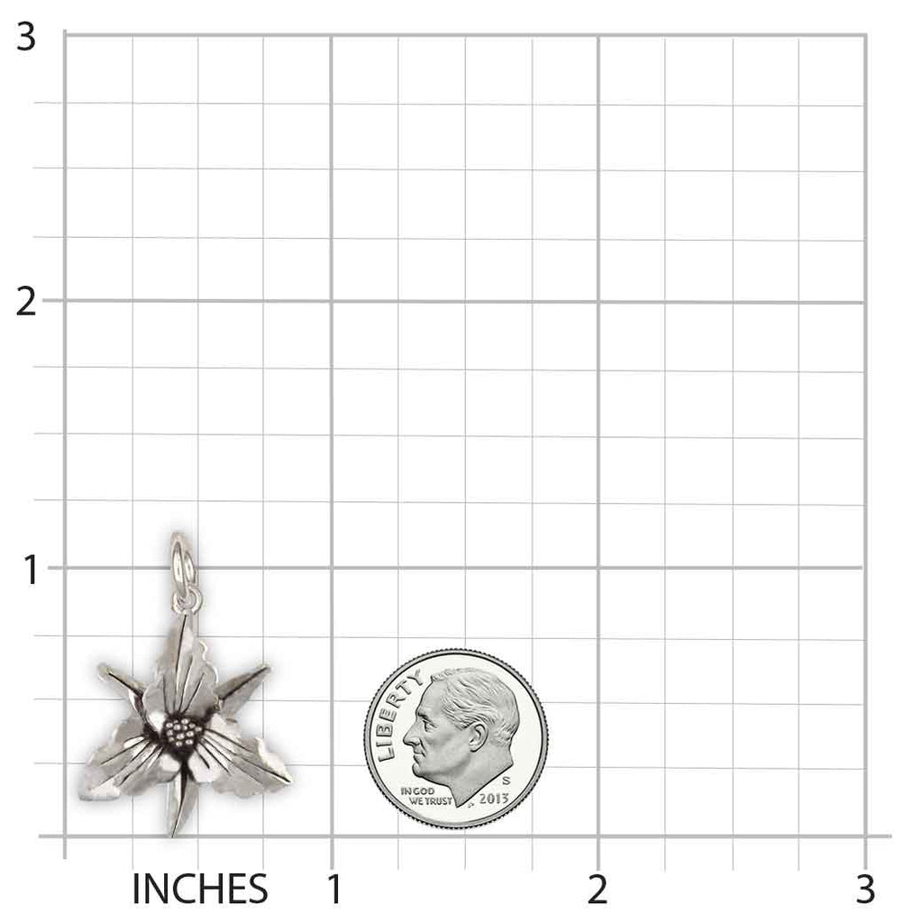 Trillium Jewelry Sterling Silver Trillium Charm Handmade Flower Jewelry TLM1-C