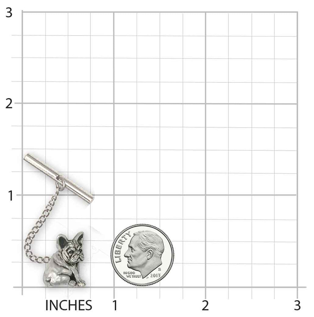 French Bulldog Tie Tack Handmade Sterling Silver Dog Jewelry FR21-TT