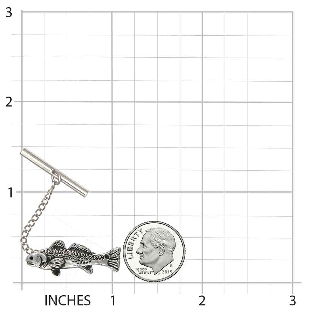 Redfish Tie Tack Jewelry Sterling Silver Handmade Fish Tie Tack RF1-TT
