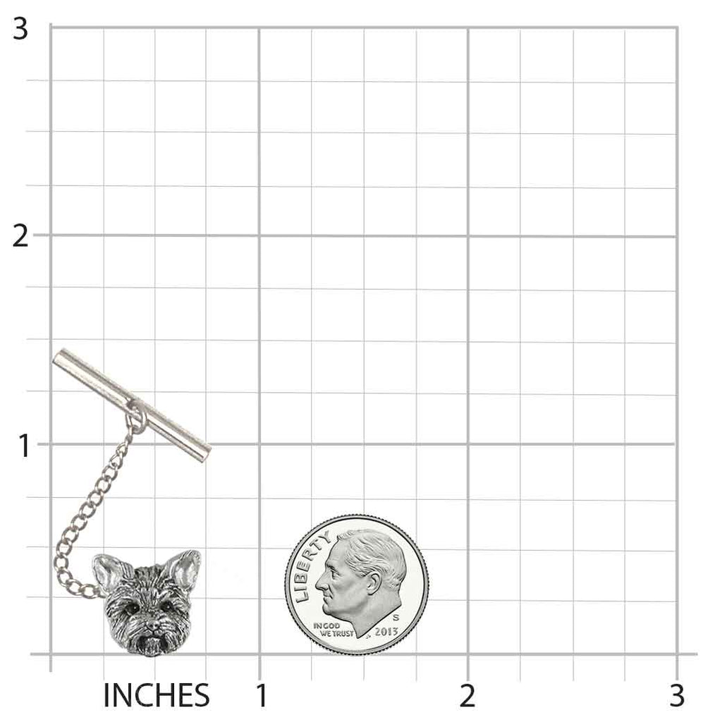 Yorkie Jewelry Sterling Silver Handmade Yorkshire Terrier Tie Tack YK381XH-TT