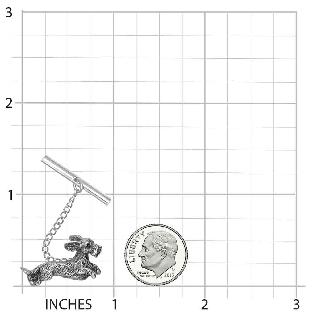 Wire Hair Dachshund Tie Tack Jewelry Sterling Silver Handmade Dog Tie Tack WD5-TT