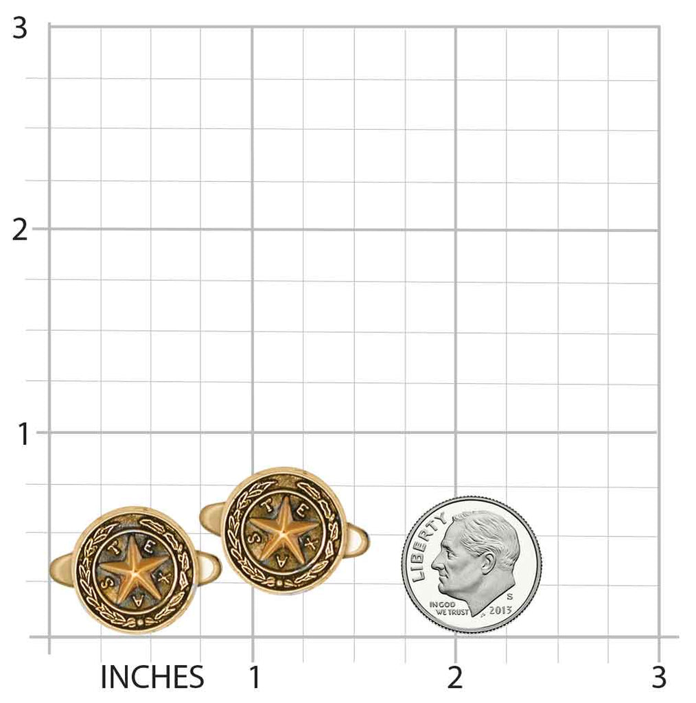 Texas Seal Cufflinks Jewelry 14k Gold Handmade Texas Cufflinks TX14-CLG