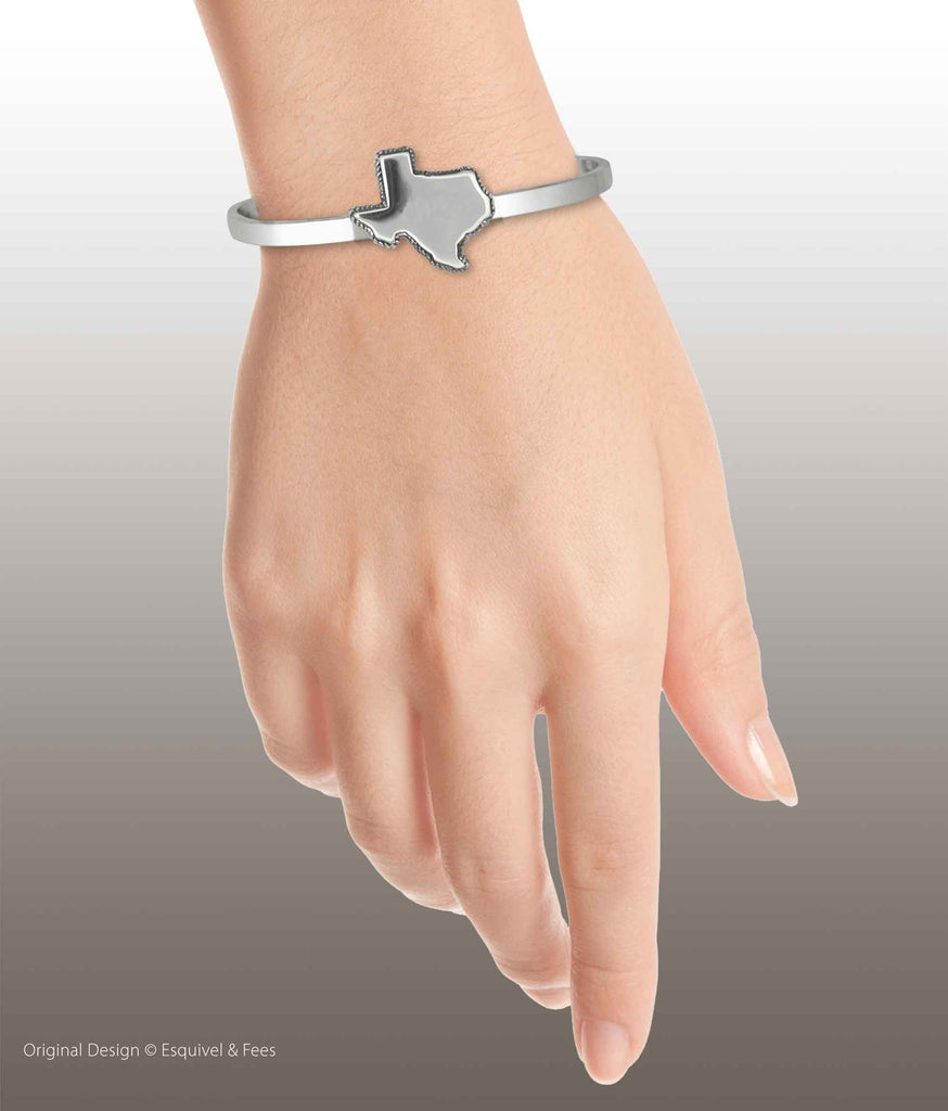 Texas Bracelet Sterling Silver Handmade State Of Texas Jewelry  TX22S-CB