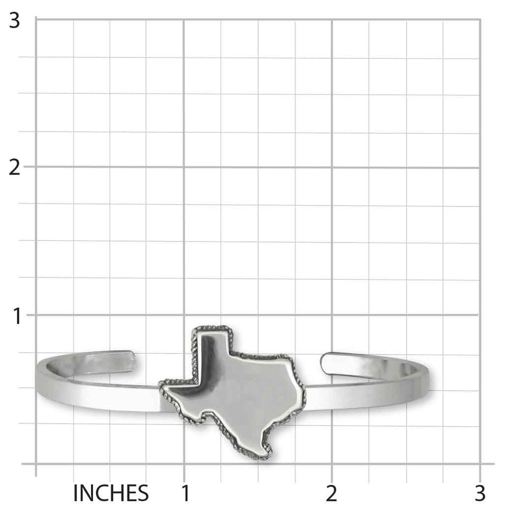 Texas Bracelet Sterling Silver Handmade State Of Texas Jewelry  TX22S-CB