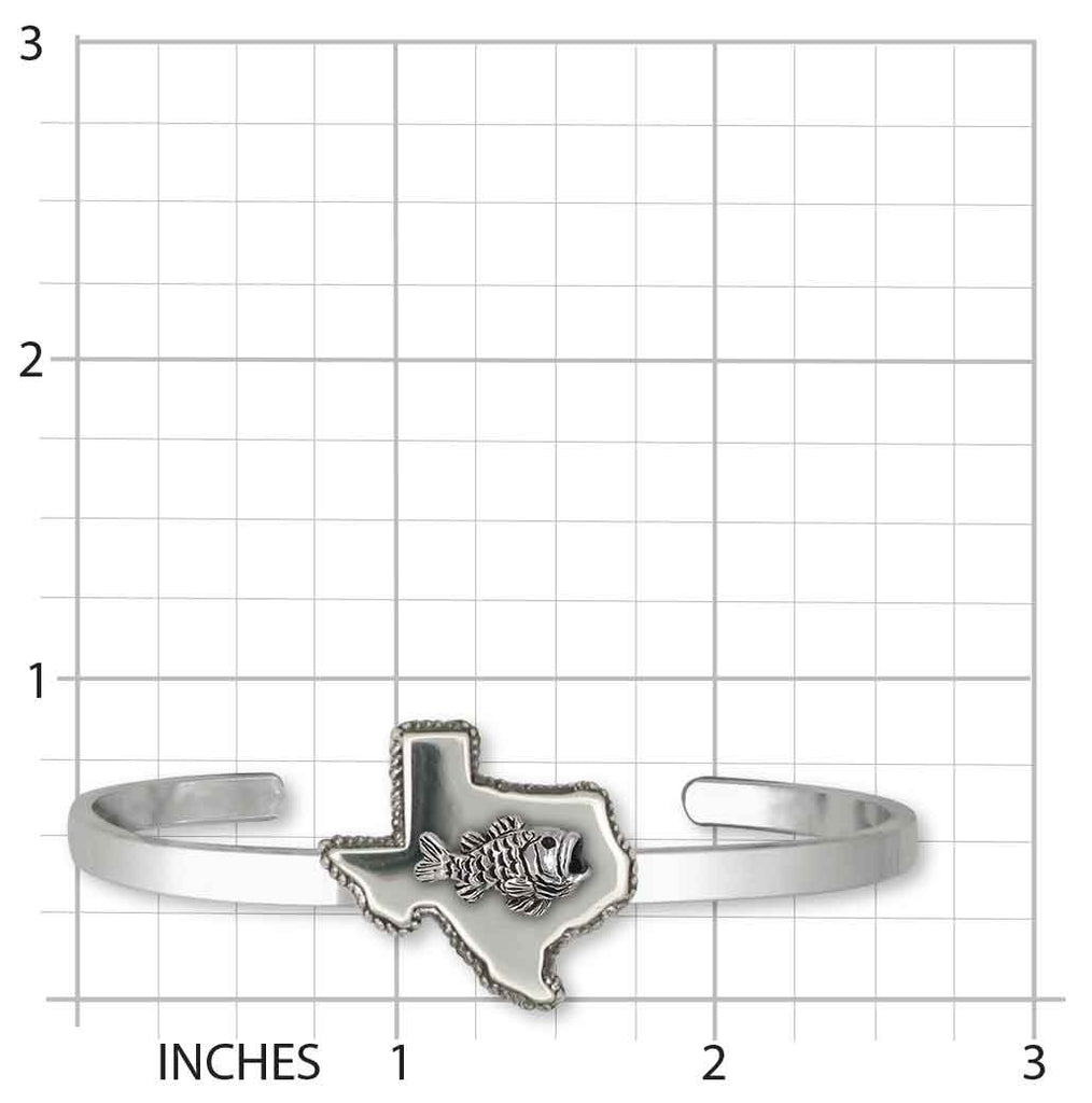 Texas Bracelet Sterling Silver Handmade State Of Texas Sport Fishing Jewelry  TX22WMB3-CB