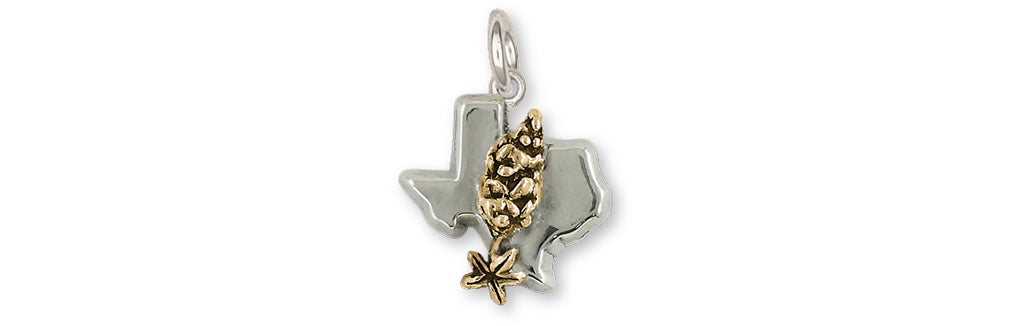 Texas Bluebonnet Charms Texas Bluebonnet Charm 14k Gold Vermeil Bluebonnet Flower Jewelry Texas Bluebonnet jewelry