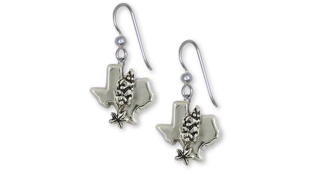 Texas Bluebonnet Charms Texas Bluebonnet Earrings Sterling Silver Bluebonnet Flower Jewelry Texas Bluebonnet jewelry