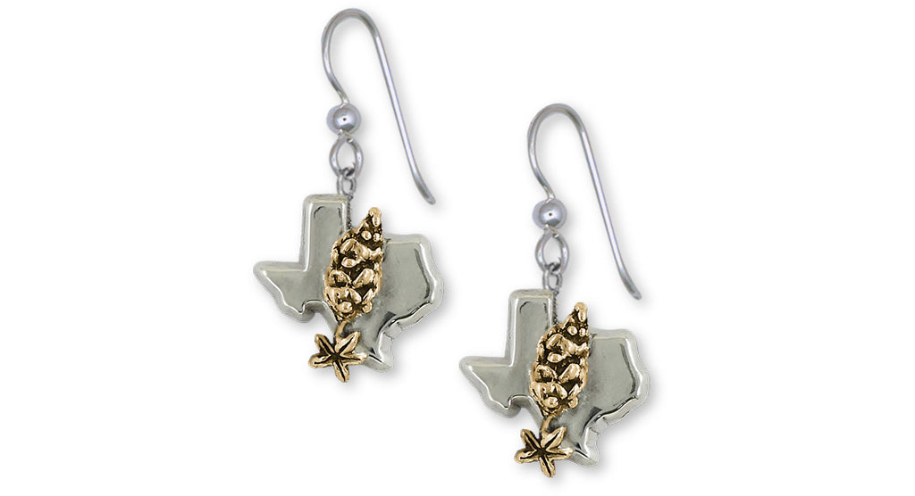 Texas Bluebonnet Charms Texas Bluebonnet Earrings 14k Gold Vermeil Bluebonnet Flower Jewelry Texas Bluebonnet jewelry