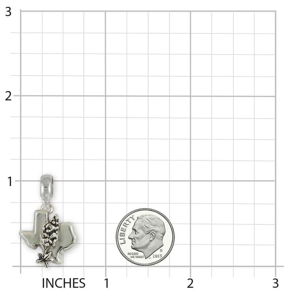 Texas Bluebonnet Charm Slide Sterling Silver Handmade Bluebonnet Flower Jewelry This Charm Will Fit A Pandora® Slide Bracelet TXB1-PNS