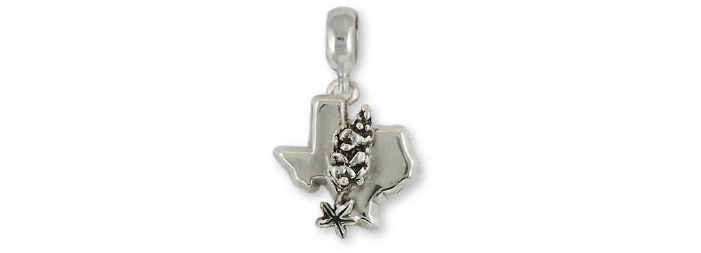 Texas Bluebonnet Charms Texas Bluebonnet Charm Slide Sterling Silver Bluebonnet Flower Jewelry Texas Bluebonnet jewelry