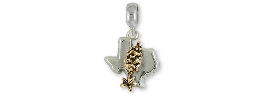 Texas Bluebonnet Charms Texas Bluebonnet Charm Slide 14k Gold Vermeil Bluebonnet Flower Jewelry Texas Bluebonnet jewelry