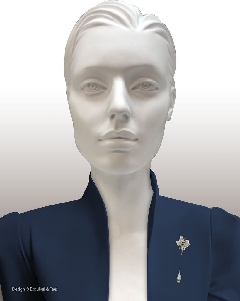 Texas Bluebonnet Brooch Pin Sterling Silver Handmade Bluebonnet Flower Jewelry  TXB1-STP