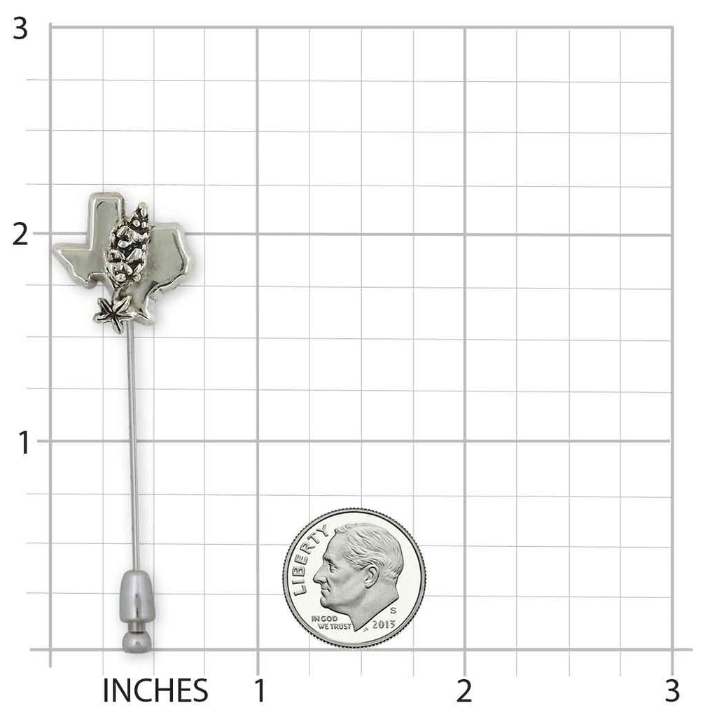 Texas Bluebonnet Brooch Pin Sterling Silver Handmade Bluebonnet Flower Jewelry  TXB1-STP