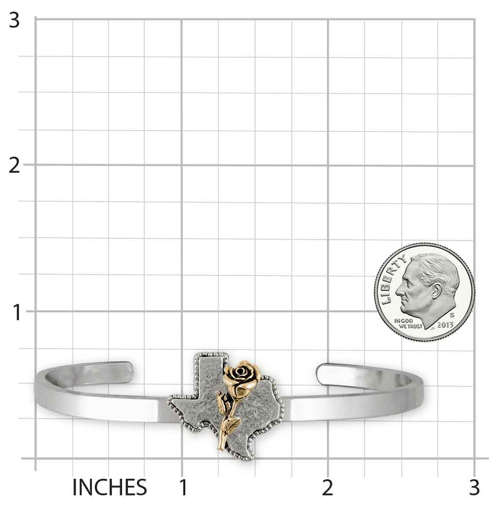 Texas Rose  14k Gold Vermeil Handmade Texas Jewelry  TXR-CBVM
