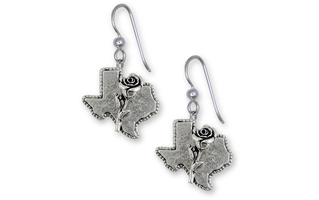 Texas Rose Charms Texas Rose Earrings Sterling Silver Texas Jewelry Texas Rose jewelry