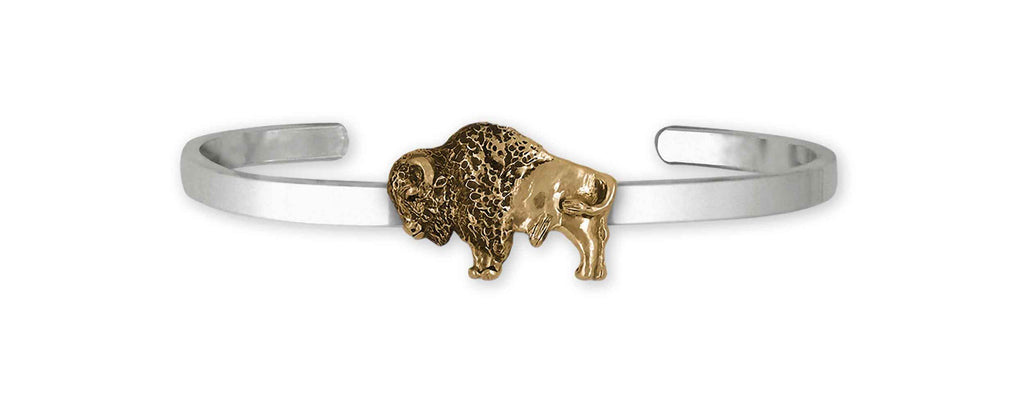 Bison Charms Bison Bracelet Sterling Silver And Yellow Bronze Bison And Buffalo Jewelry Bison jewelry