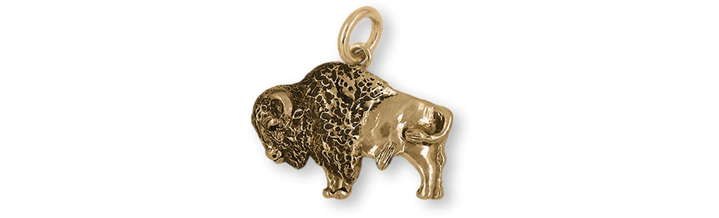 Bison Charms Bison Charm Yellow Bronze Bison And Buffalo Jewelry Bison jewelry