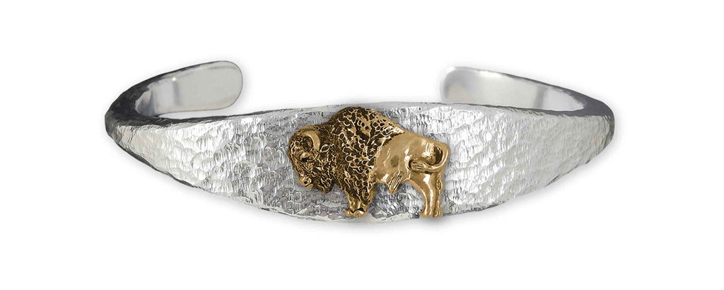 Bison Charms Bison Bracelet Sterling Silver And Yellow Bronze Bison And Buffalo Jewelry Bison jewelry