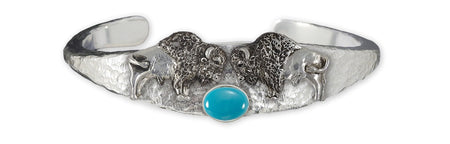 Bison Bracelet Sterling Silver Handmade Mens Bison And Buffalo Bracelet Jewelry UBS2-MSCB