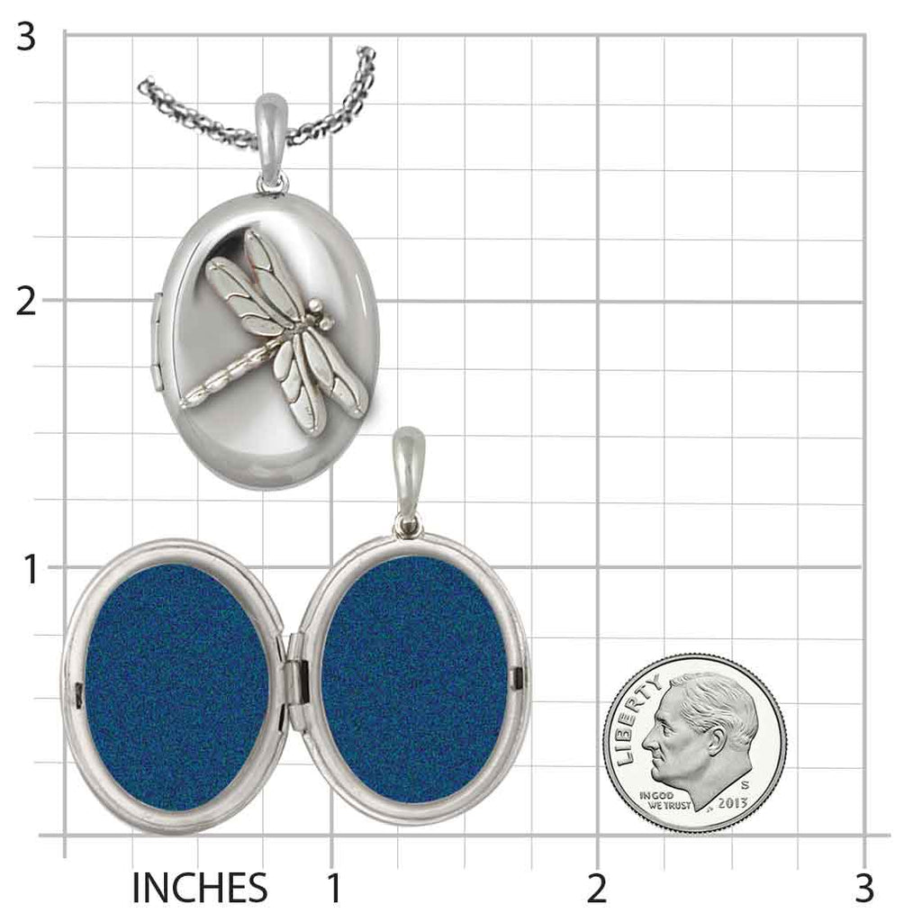 Dragonfly Jewelry Sterling Silver Handmade Dragonfly Photo Locket  DY1-V