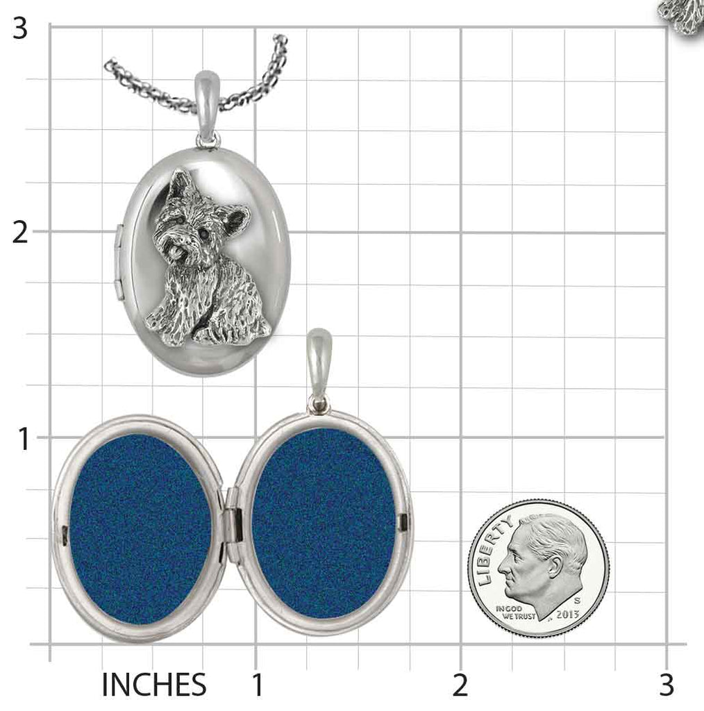 Yorkie Photo Locket Jewelry Sterling Silver Handmade Dog Photo Locket YK341X-V