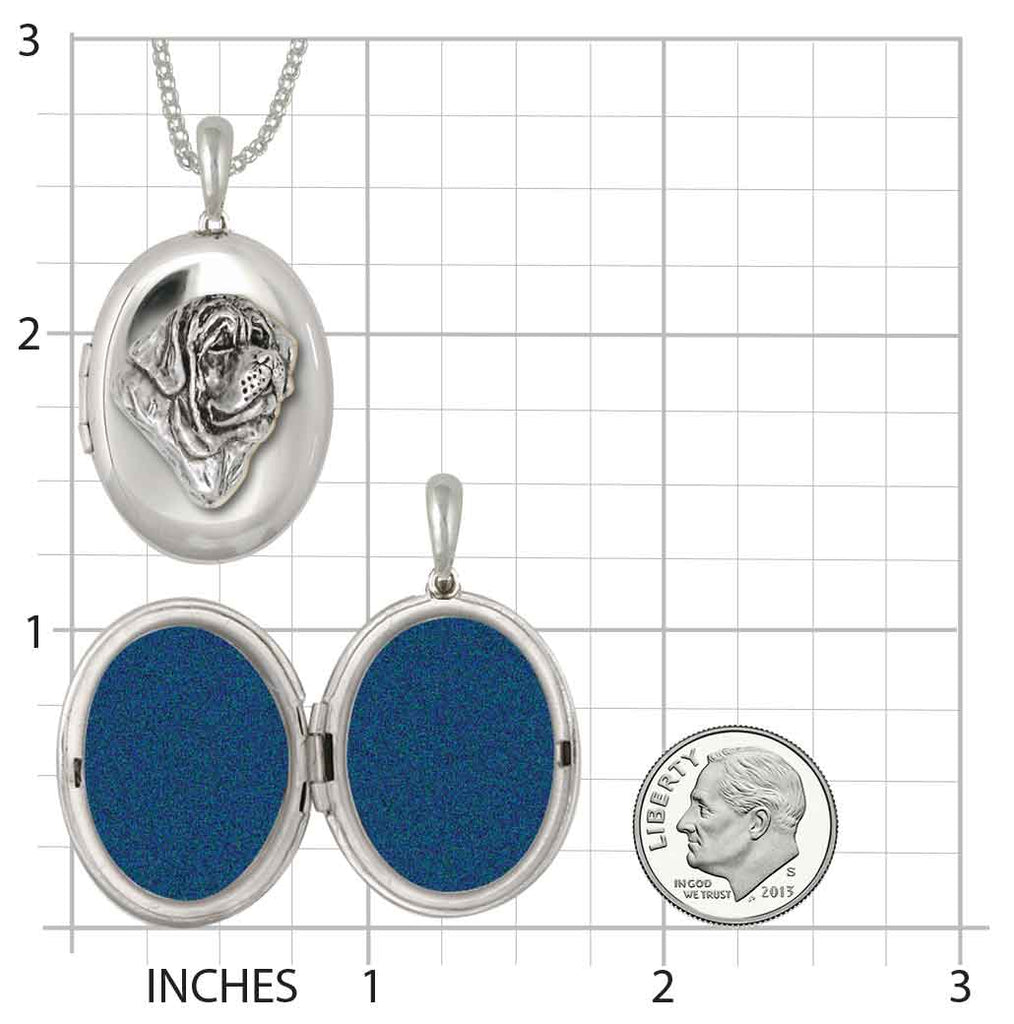 Mastiff Photo Locket Jewelry Sterling Silver Mastiff Charms And Mastiff Jewelry MS1-V