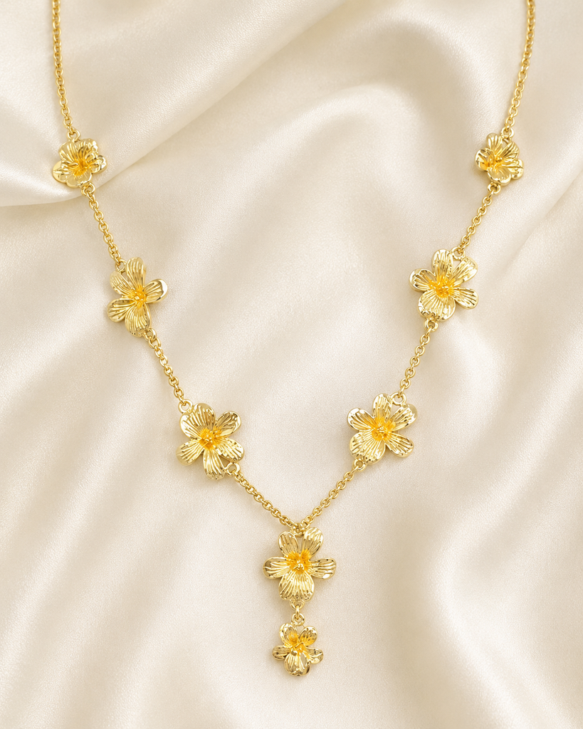 Violet Necklace 14K Gold Vermeil Handmade Flower Jewelry, Violet Blossom Necklace, Botanical Floral Gift for Her VT1-NKVM