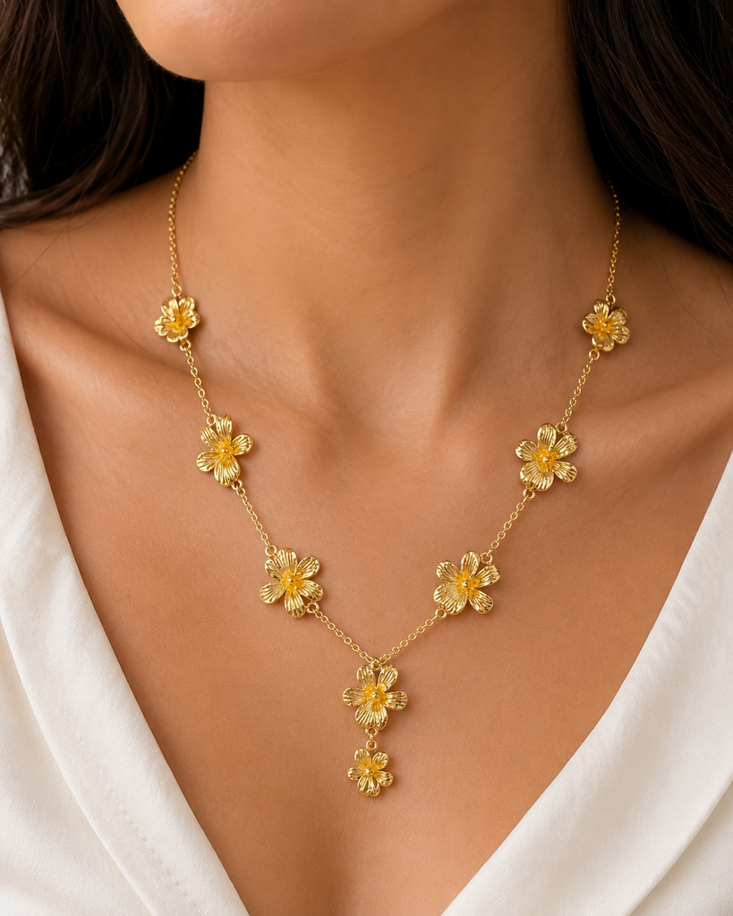 Violet Necklace 14K Gold Vermeil Handmade Flower Jewelry, Violet Blossom Necklace, Botanical Floral Gift for Her VT1-NKVM