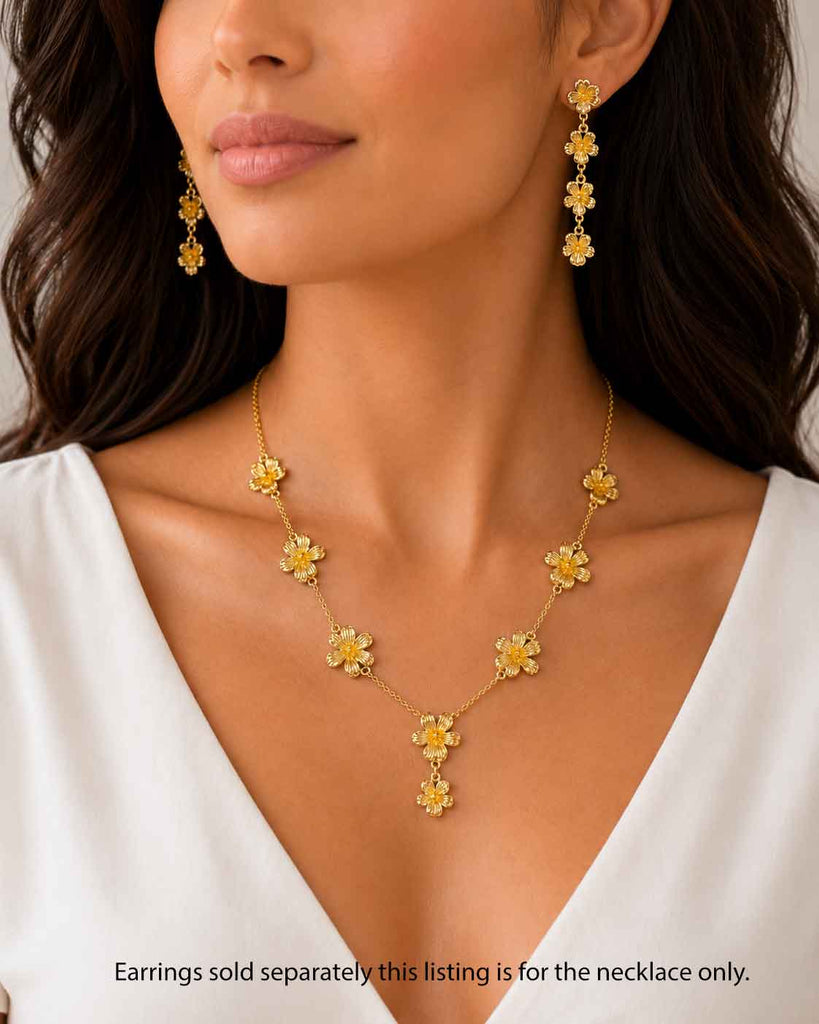 Violet Necklace 14K Gold Vermeil Handmade Flower Jewelry, Violet Blossom Necklace, Botanical Floral Gift for Her VT1-NKVM