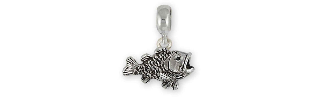 Wide Mouth Bass Charms Wide Mouth Bass Charm Slide Sterling Silver Wide Mouth Bass Jewelry Wide Mouth Bass jewelry