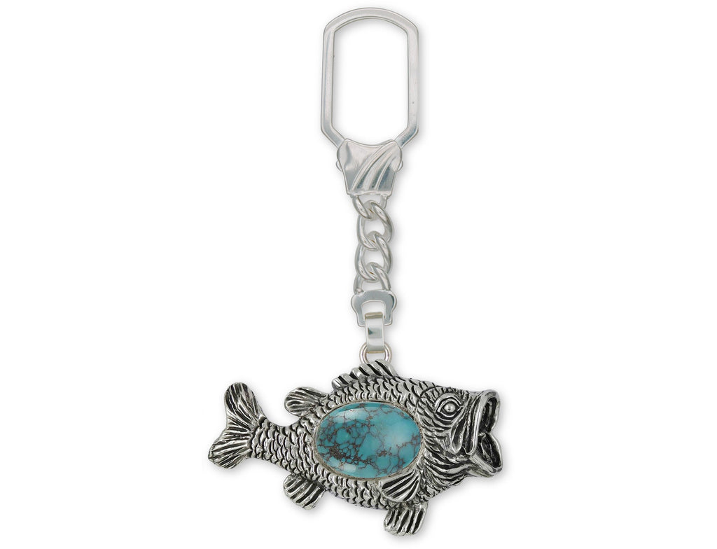 Wide Mouth Bass Charms Wide Mouth Bass Key Ring Sterling Silver Wide Mouth Bass Jewelry Wide Mouth Bass jewelry