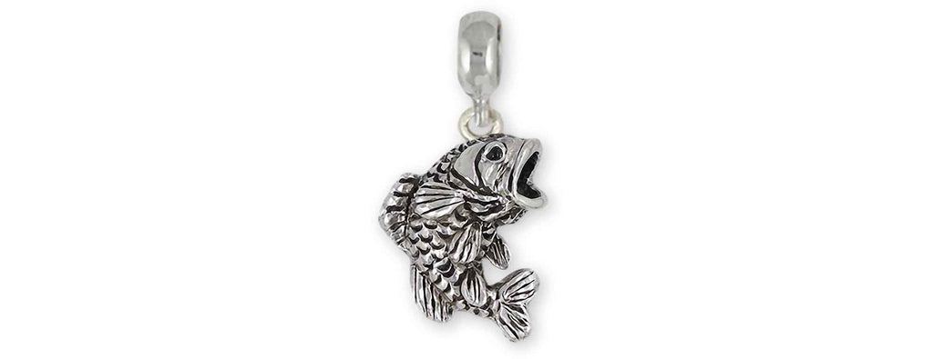 Wide Mouth Bass Charms Wide Mouth Bass Charm Slide Sterling Silver Wide Mouth Bass Jewelry Wide Mouth Bass jewelry