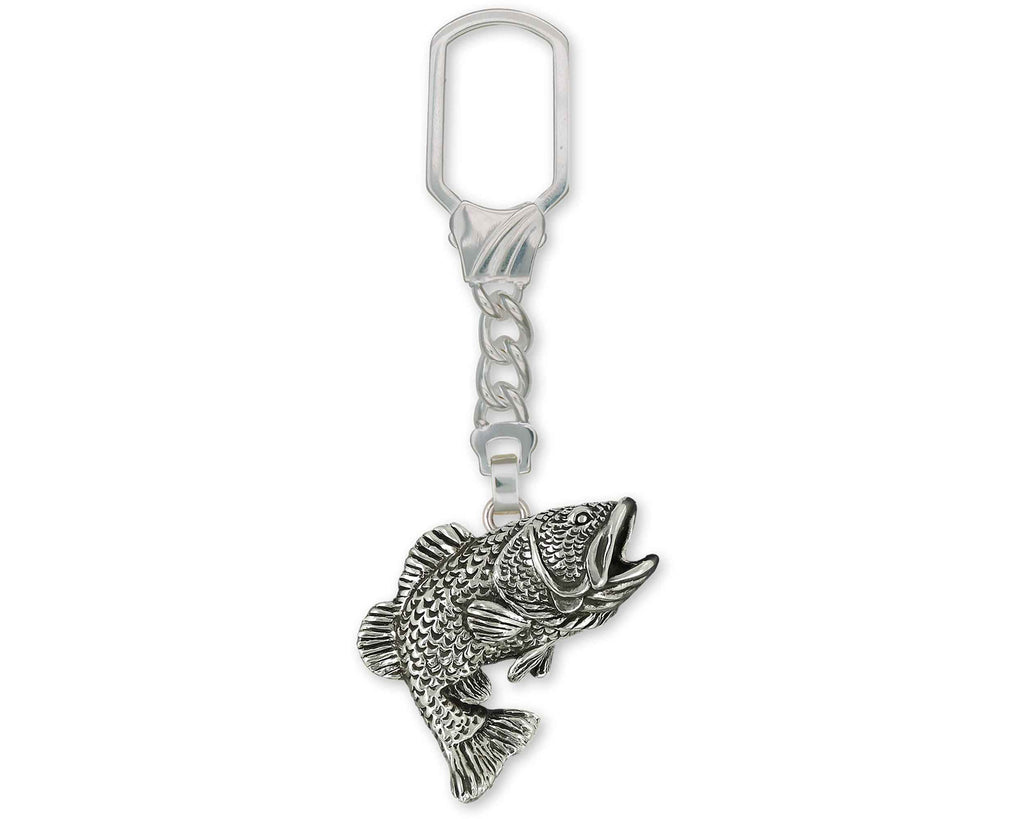 Wide Mouth Bass Charms Wide Mouth Bass Key Ring Sterling Silver Wide Mouth Bass Jewelry Wide Mouth Bass jewelry