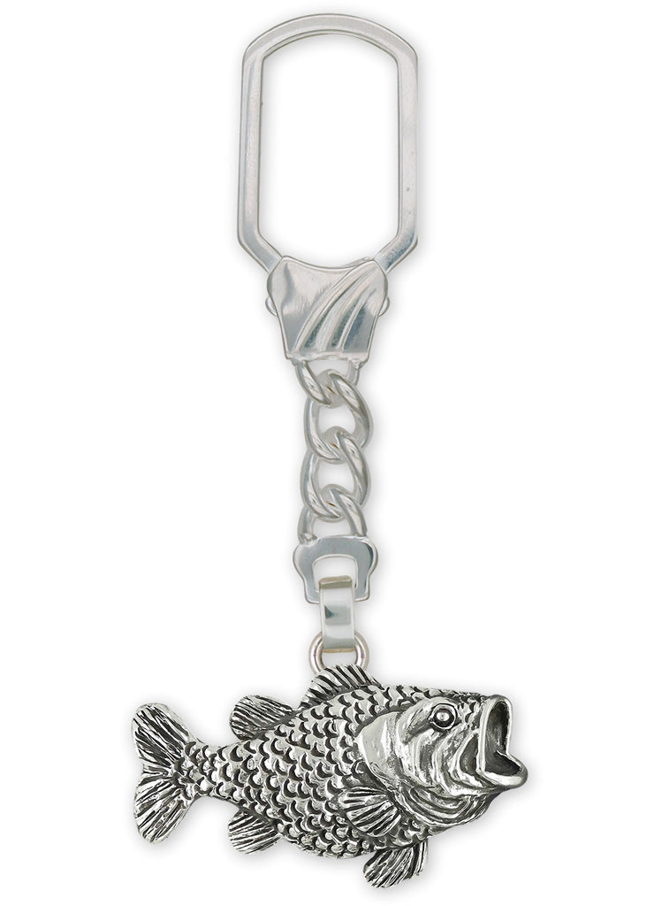 Wide Mouth Bass Charms Wide Mouth Bass Key Ring Sterling Silver Wide Mouth Bass Jewelry Wide Mouth Bass jewelry