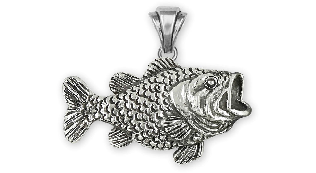Wide Mouth Bass Charms Wide Mouth Bass Pendant Sterling Silver Wide Mouth Bass Jewelry Wide Mouth Bass jewelry