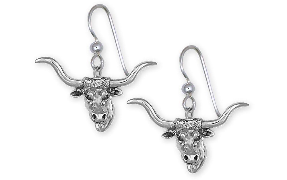 Longhorn Charms Longhorn Earrings Sterling Silver Longhorn Jewelry Longhorn jewelry